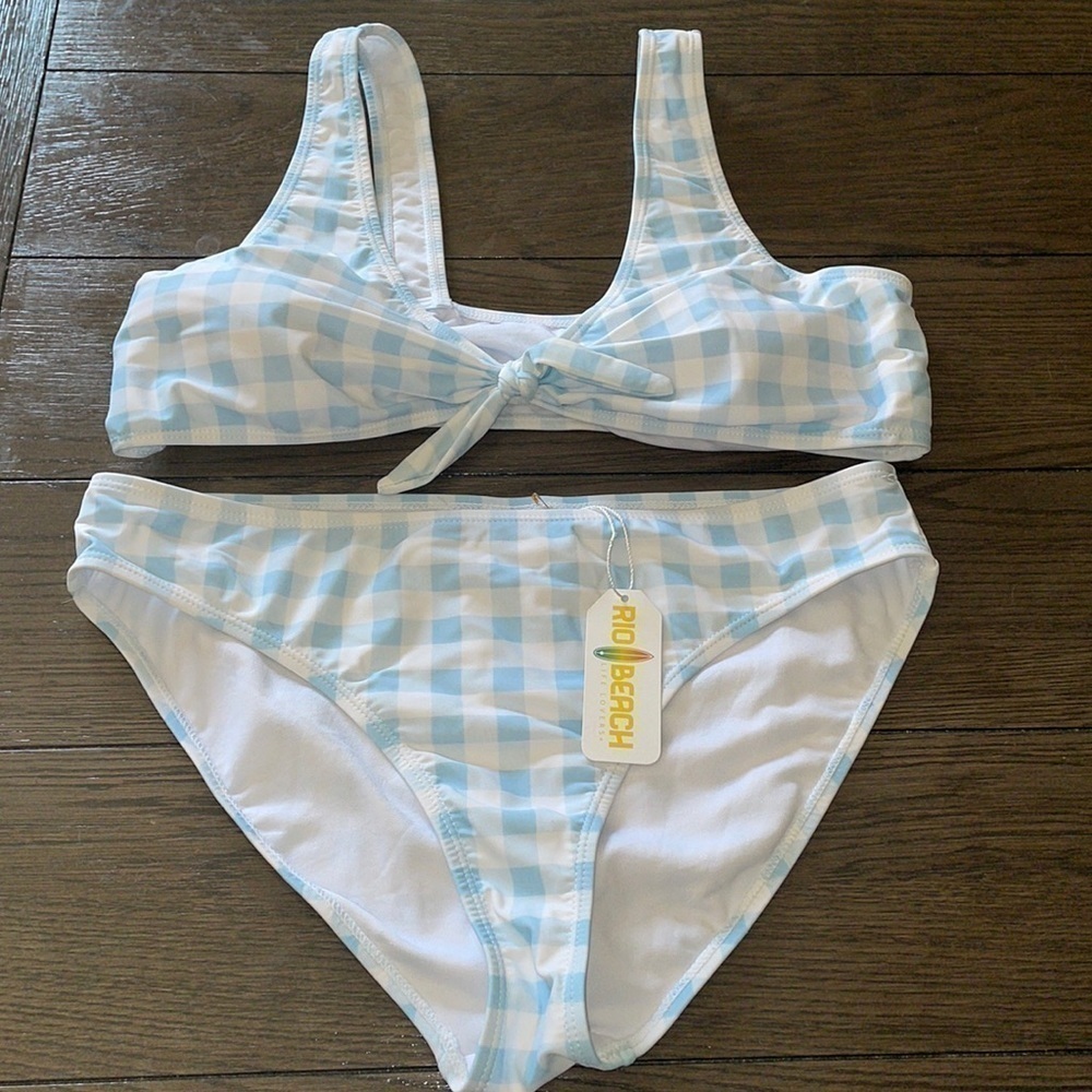 BOGO 🌸🌼 RIO Beach Argentina Baby Blue Gingham Bikini